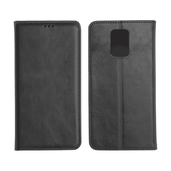 Capa Flip de Couro com Bolso Interno para Xiaomi Mi 9s/Note 9 Pro Preto